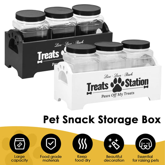 3Pcs Pet Food Storage Container Cat Dog Treat Jars